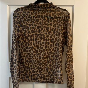 Abercrombie & Fitch Leopard Print Sheer Long Sleeve Top